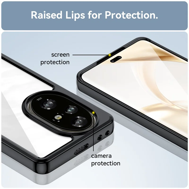 Para Honor 200 Pro 5G Case TPU +tampa de Telefone de Proteção Acrílica - Preto