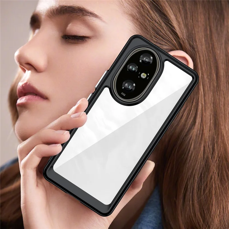 Para Honor 200 Pro 5G Case TPU +tampa de Telefone de Proteção Acrílica - Preto