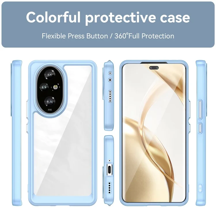 For Honor 200 Pro 5G Case TPU +Acrylic Protective Phone Cover - Blue