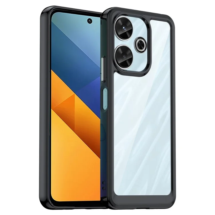 Para Xiaomi Redmi 13 5G / 13 4G / Note 13R 5G / Poco M6 4G Funda TPU+Acrílico Anti-Caída Cubierta de Teléfono - Negro