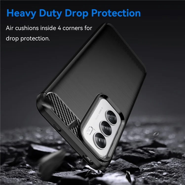 For Oppo Reno12 Pro 5G (Global) Case Carbon Fiber Texture Brushed TPU Phone Cover - Black