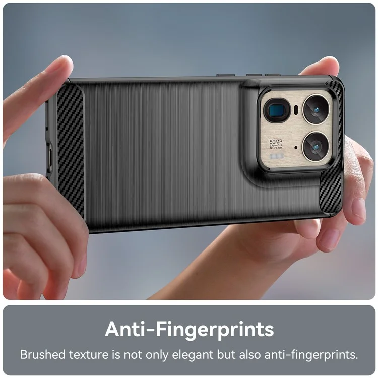 Für Motorola Edge 50 Ultra 5G / Moto X50 Ultra 5G Hülle TPU Handyhülle Carbon Faser Textur - Schwarz