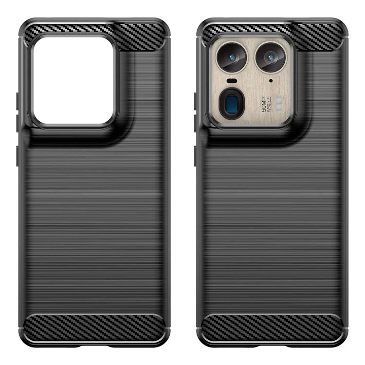 Für Motorola Edge 50 Ultra 5G / Moto X50 Ultra 5G Hülle TPU Handyhülle Carbon Faser Textur - Schwarz