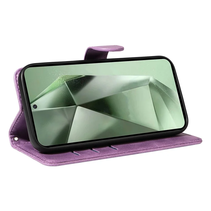 For Samsung Galaxy S24 FE Case PU Leather Wallet Card Slots Phone Cover - Light Purple