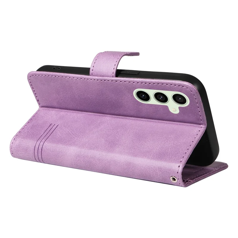 For Samsung Galaxy S24 FE Case PU Leather Wallet Card Slots Phone Cover - Light Purple