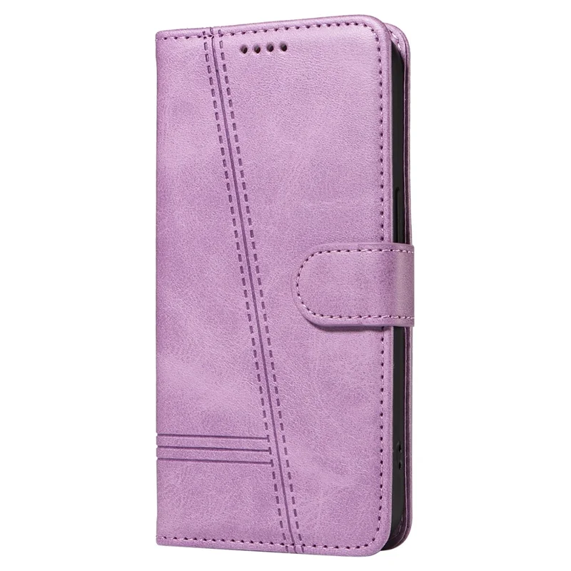 For Samsung Galaxy S24 FE Case PU Leather Wallet Card Slots Phone Cover - Light Purple