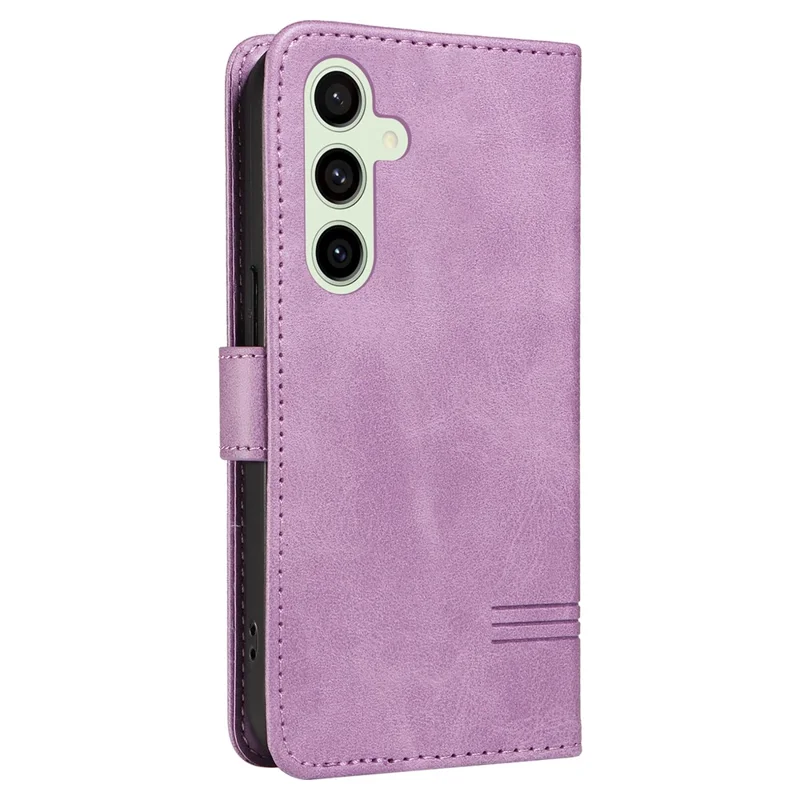 For Samsung Galaxy S24 FE Case PU Leather Wallet Card Slots Phone Cover - Light Purple