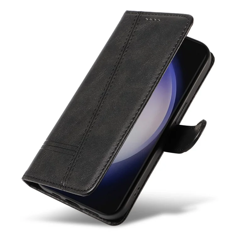 Чехол для телефона Samsung Galaxy S23 FE, кожаная обложка с Т-образным рисунком - черный