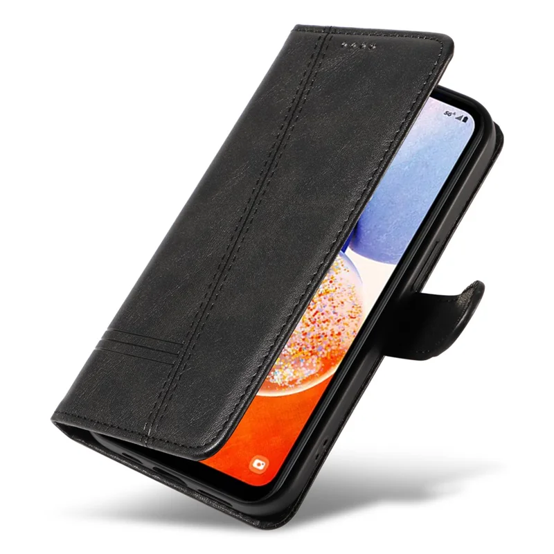 Para Samsung Galaxy A35 5G Case Leather Wallet Shockproof Phone Cover - Preto