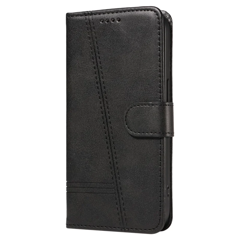 For Samsung Galaxy A53 5G Wallet Case T-Shaped Lines Leather Phone Cover - Black