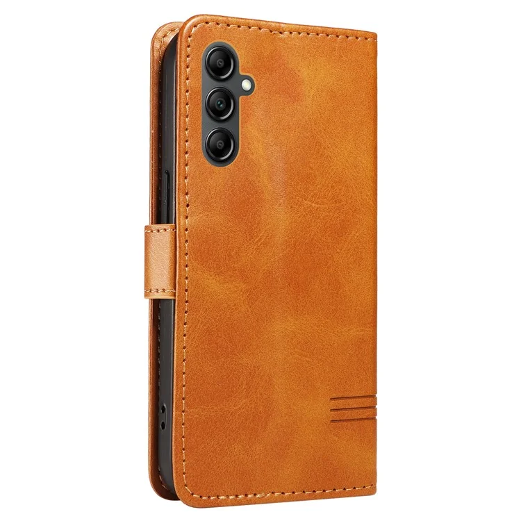 Para Samsung Galaxy A25 5G (Global) (161.0 X 76.5 X 8.3mm) Funda de Teléfono de Cuero con Correa - Amarillo