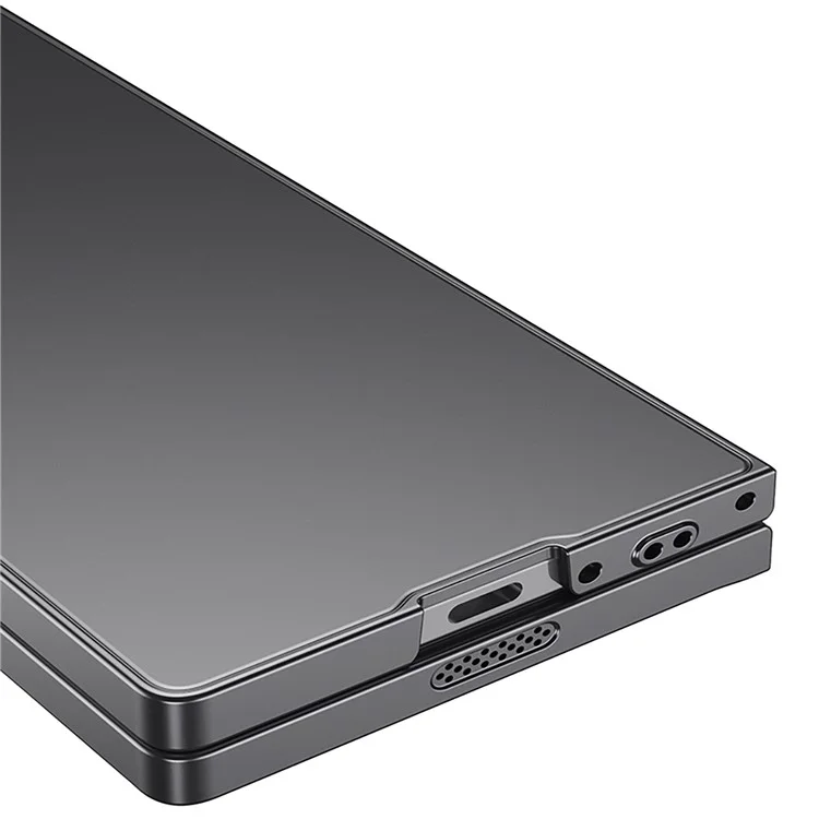 GKK для Samsung Galaxy Z Fold6 5G Чехол Сверхтонкий ПК Чехол для телефона с HD закаленным стеклянным экраном Протектор - Черный