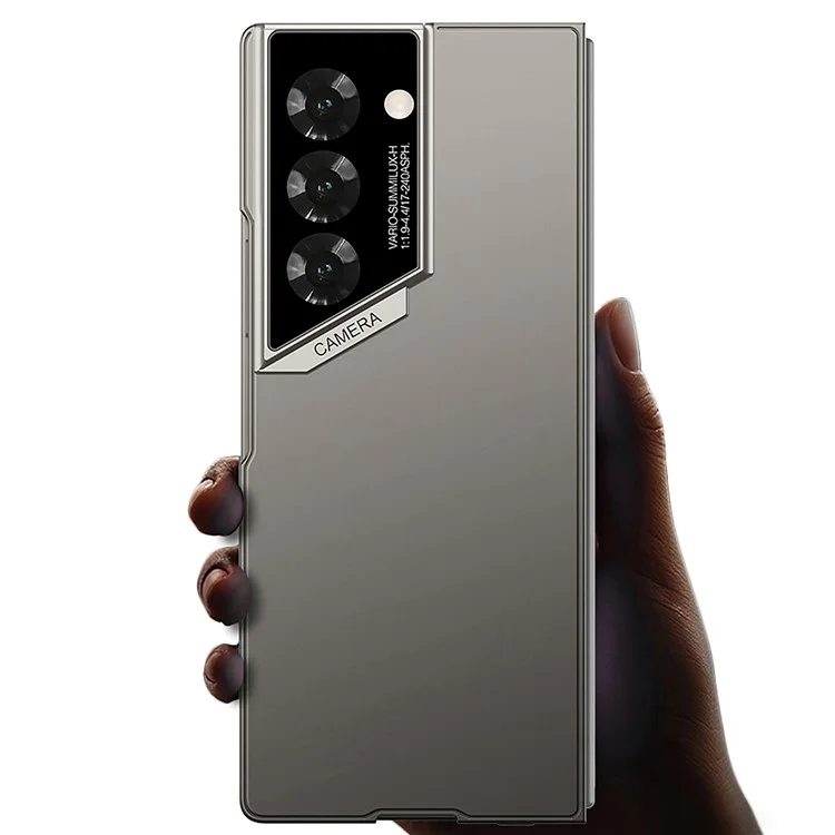 GKK для Samsung Galaxy Z Fold6 5G Чехол Сверхтонкий ПК Чехол для телефона с HD закаленным стеклянным экраном Протектор - Черный