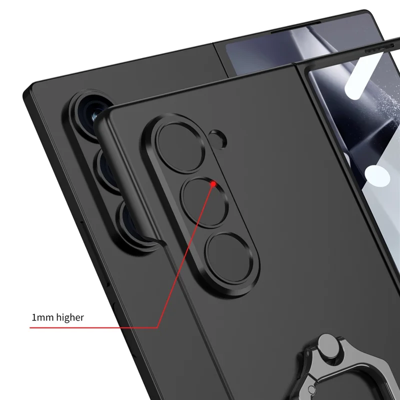 GKK til Samsung Galaxy Z Fold6 5G Etui med Stand Slim PC-telefonbeskyttelse med Skærmværn - Sort