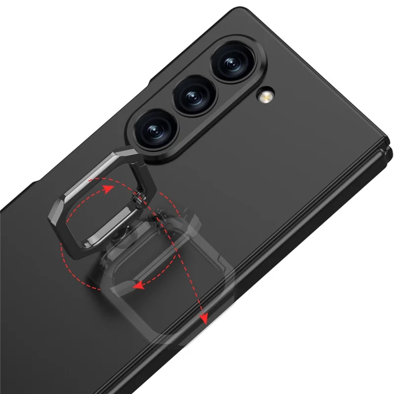 GKK til Samsung Galaxy Z Fold6 5G Etui med Stand Slim PC-telefonbeskyttelse med Skærmværn - Sort