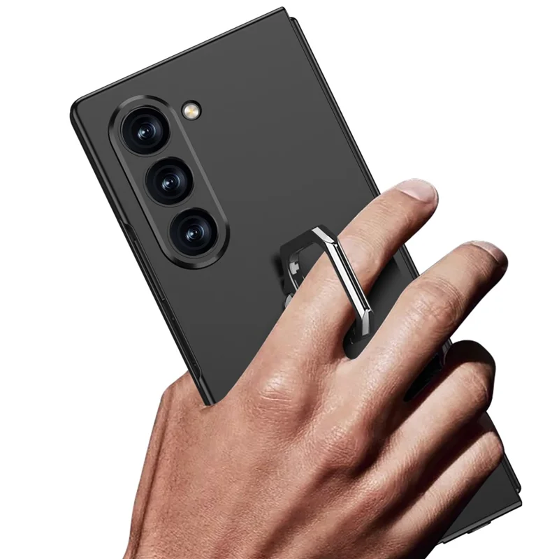 GKK til Samsung Galaxy Z Fold6 5G Etui med Stand Slim PC-telefonbeskyttelse med Skærmværn - Sort