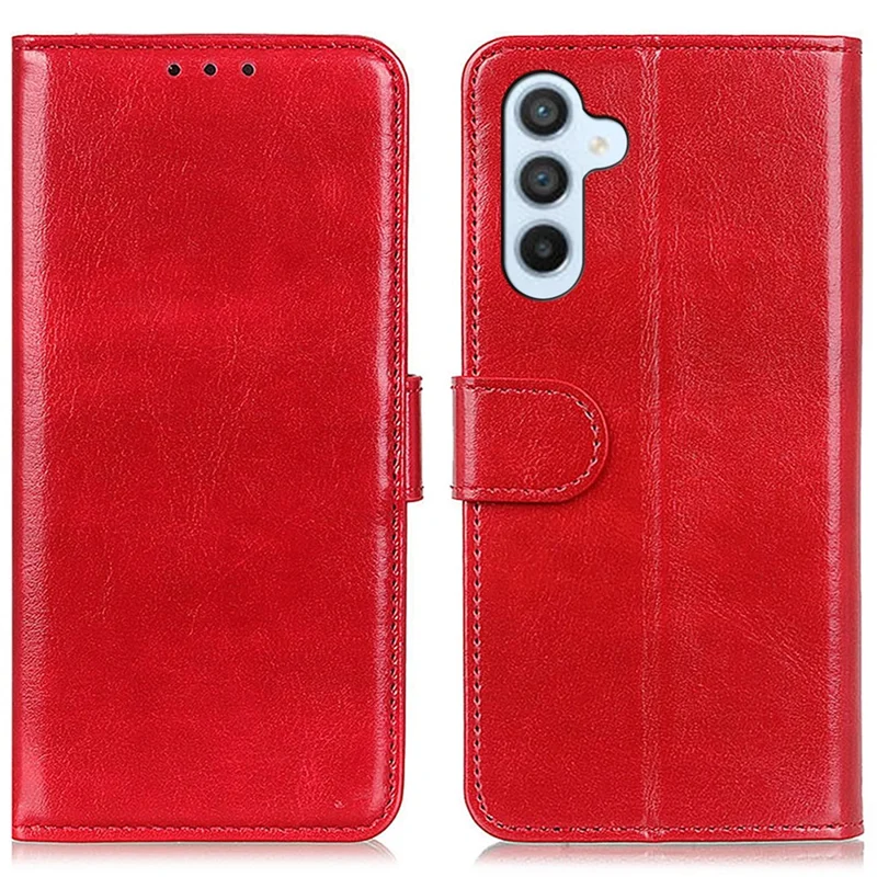 Funda para Samsung Galaxy S24 FE de piel sintética con textura de caballo loco - Rojo