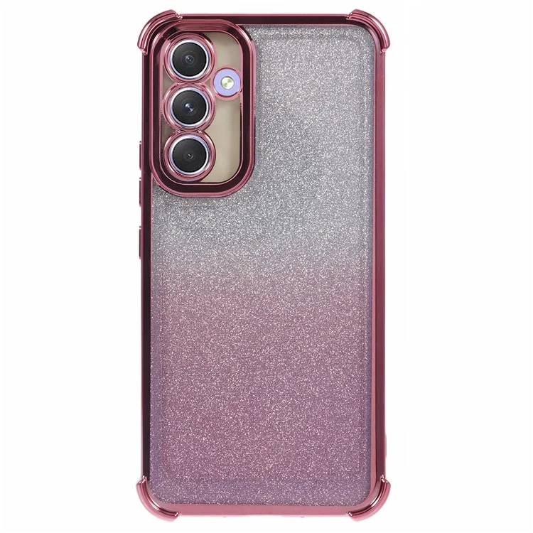 For Samsung Galaxy A54 5G Case Sparkle Shockproof TPU Phone Cover Electroplating Edges - Pink