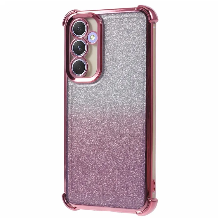 For Samsung Galaxy A54 5G Case Sparkle Shockproof TPU Phone Cover Electroplating Edges - Pink
