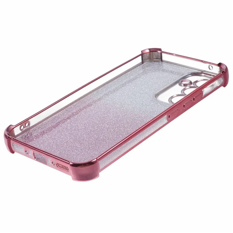 For Samsung Galaxy A54 5G Case Sparkle Shockproof TPU Phone Cover Electroplating Edges - Pink