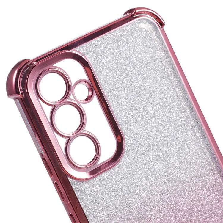 For Samsung Galaxy A54 5G Case Sparkle Shockproof TPU Phone Cover Electroplating Edges - Pink