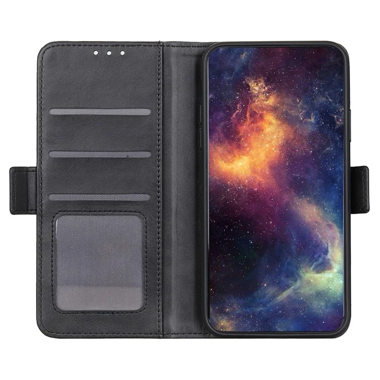 Pour OnePlus Nord CE4 Lite 5G / Oppo K12x 5G (Chine) Étui Antichoc Portefeuille en Cuir avec Support - Noir