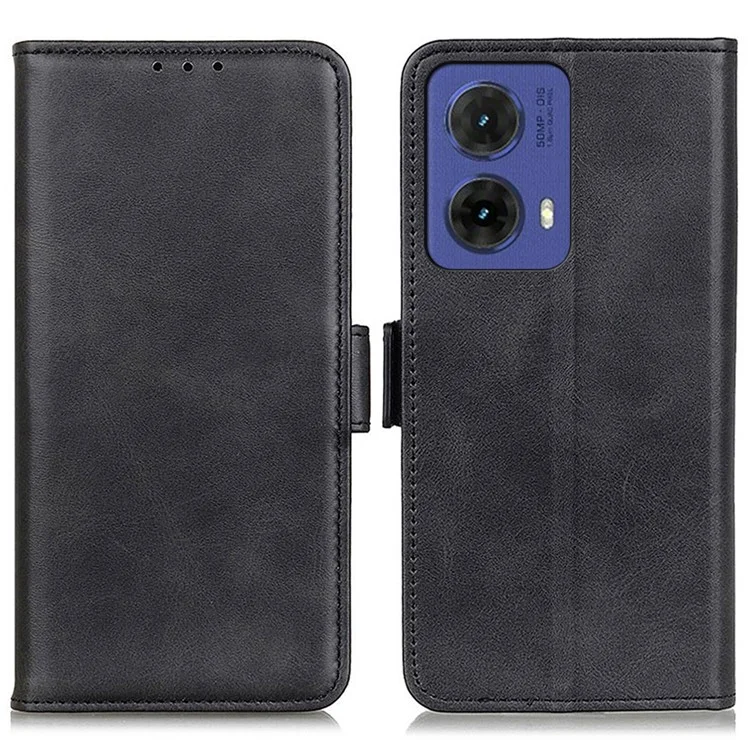 Für Motorola Moto G85 5G / S50 Neo 5G Stand Case Stoßfeste Leder-Geldbörsen-Handyhülle - Schwarz
