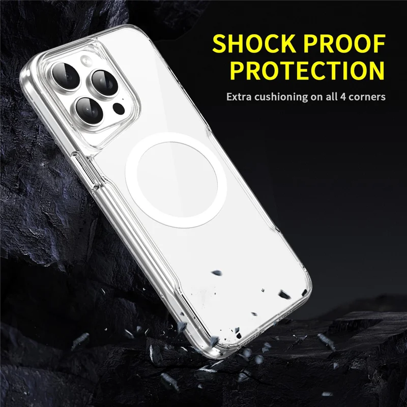 For iPhone 13 Pro Max Case TPU+Acrylic Drop-proof Phone Back Cover Compatible with MagSafe - Pink