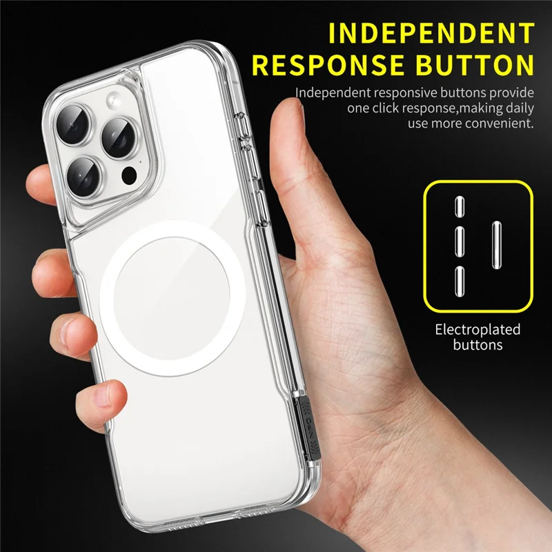 For iPhone 13 Pro Max Case TPU+Acrylic Drop-proof Phone Back Cover Compatible with MagSafe - Pink