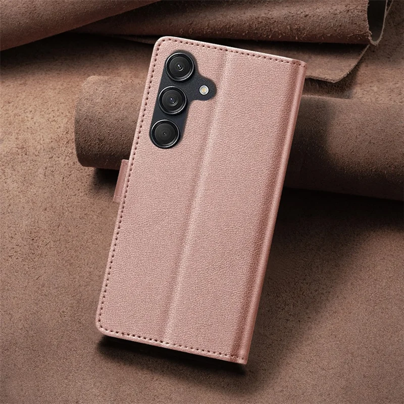 BINFEN COLOR BF32 For Samsung Galaxy A54 5G Leather Case RFID Blocking Wallet Phone Cover - Rose Gold