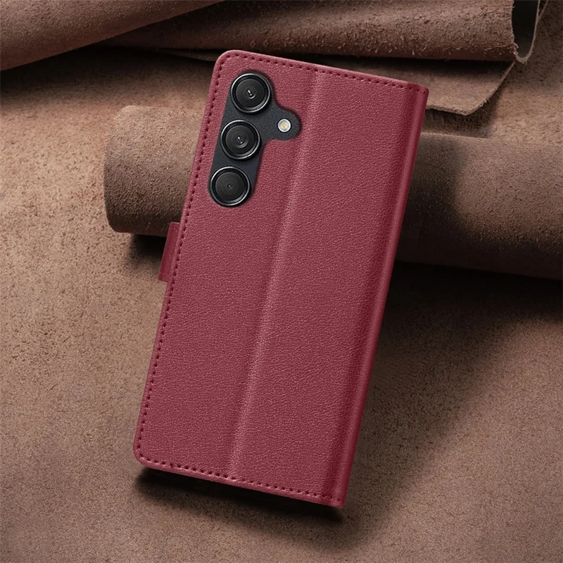 BINFEN COLOR BF32 For Samsung Galaxy A55 5G Case RFID Blocking Wallet Leather Stand Phone Cover - Red