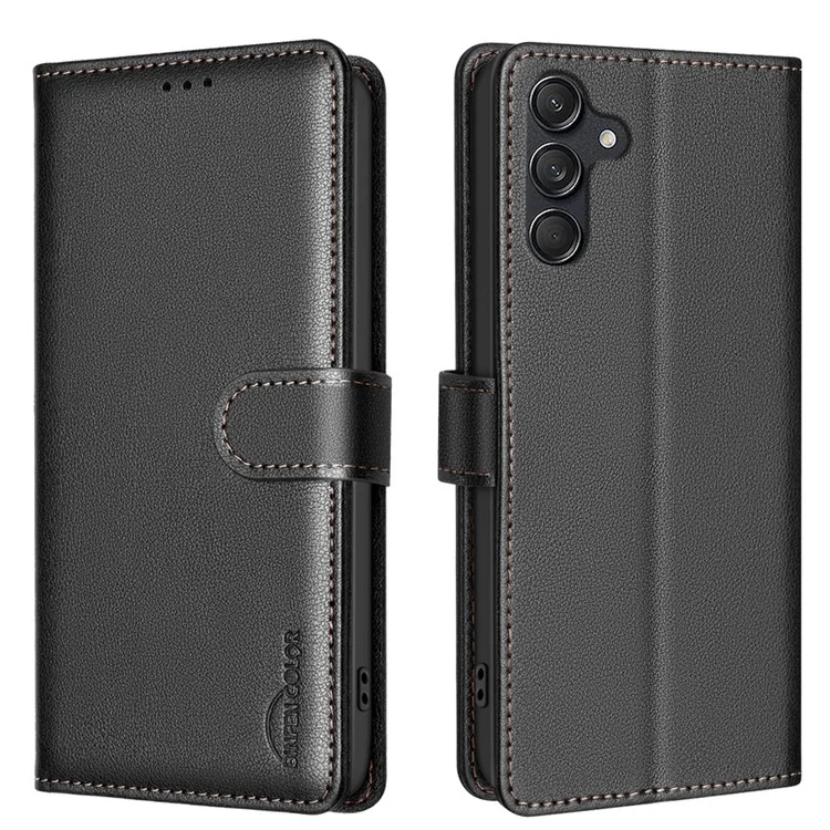 BINFEN COLOR BF32 Para Samsung Galaxy M55 5G / C55 5G / F55 5G Funda de Teléfono de Cuero PU con Bloqueo RFID - Negro