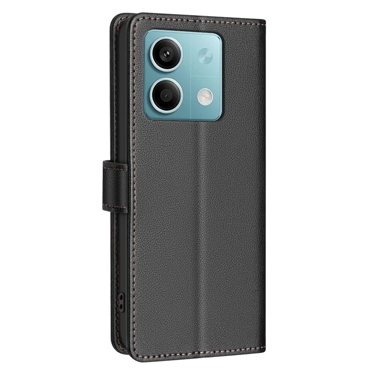 BINFEN COLOR BF32 For Xiaomi Redmi Note 13 5G Case RFID Blocking Wallet Leather Cover - Black