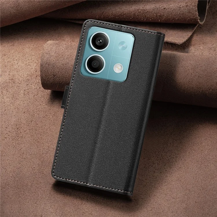 BINFEN COLOR BF32 For Xiaomi Redmi Note 13 5G Case RFID Blocking Wallet Leather Cover - Black