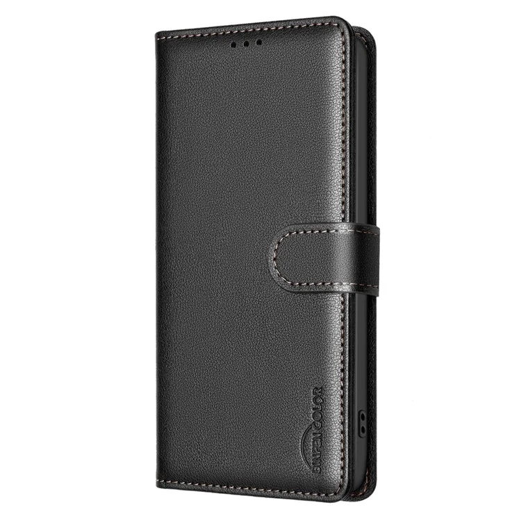 BINFEN COLOR BF32 Pour Xiaomi Redmi Note 12 5G (Global) / (Chine) / (Inde) / Poco X5 5G Étui Rabattable en Cuir - Noir