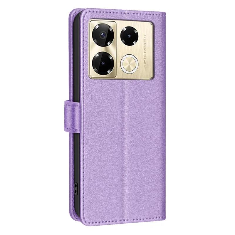 BINFEN COLOR BF32 For Infinix Note 40 Pro+ / Note 40 Pro 4G / 5G Stand Case PU Leather Phone Cover Wallet -Purple