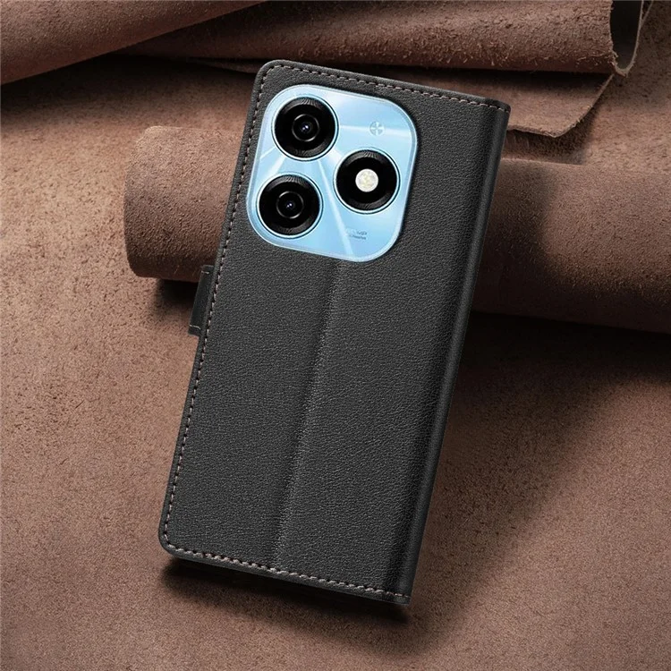 BINFEN COLOR BF32 per il caso TECNO Spark 20 RFID Blocking Shockproof Leather Cover - Nero