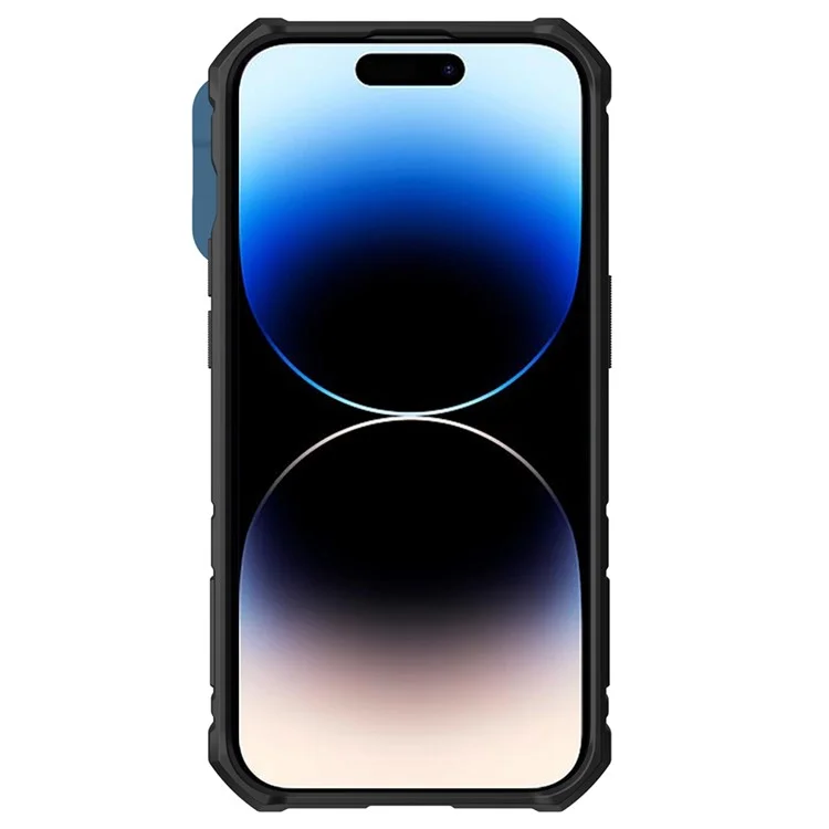 NILLKIN CamShield Armor Pro for iPhone 14 Pro Kickstand PC + TPU Phone Cover Slide Lens Protection Drop-proof Case - Blue