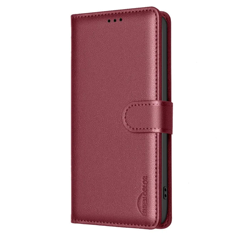 BINFEN COLOR BF32 For TECNO Spark 20 Pro Leather Case RFID Blocking Lychee Texture - Red