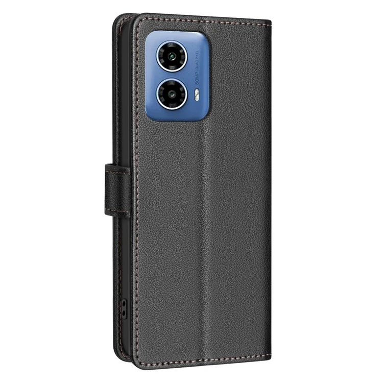 BINFEN COLOR BF32 Pour Motorola Moto G45 5G / G34 5G Housse de téléphone Texture Litchi RFID Blocking Leather Phone Cover - Noir