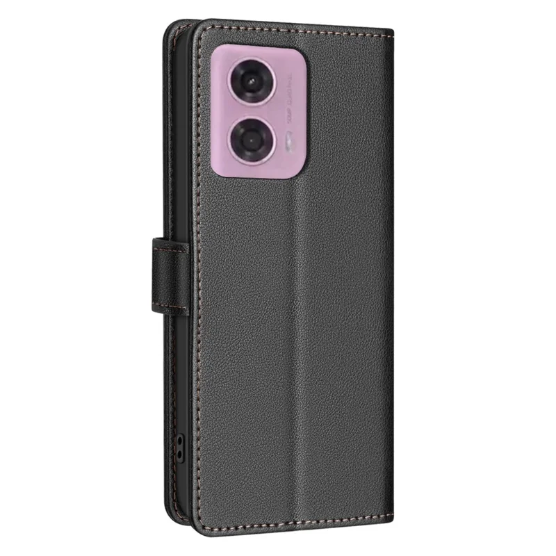 BINFEN COLOR BF32 Pour Motorola Moto G04 4G / G24 4G Étui de téléphone portable Blocage RFID Texture de peau de litchi Housse de téléphone en cuir - Noir