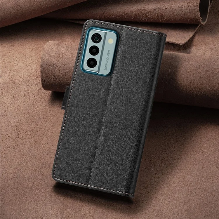BINFEN COLOR BF32 Für Nokia G22 Wallet Phone Phone Case Litchi-Textur RFID-Blockierung Ständer Cover - Schwarz