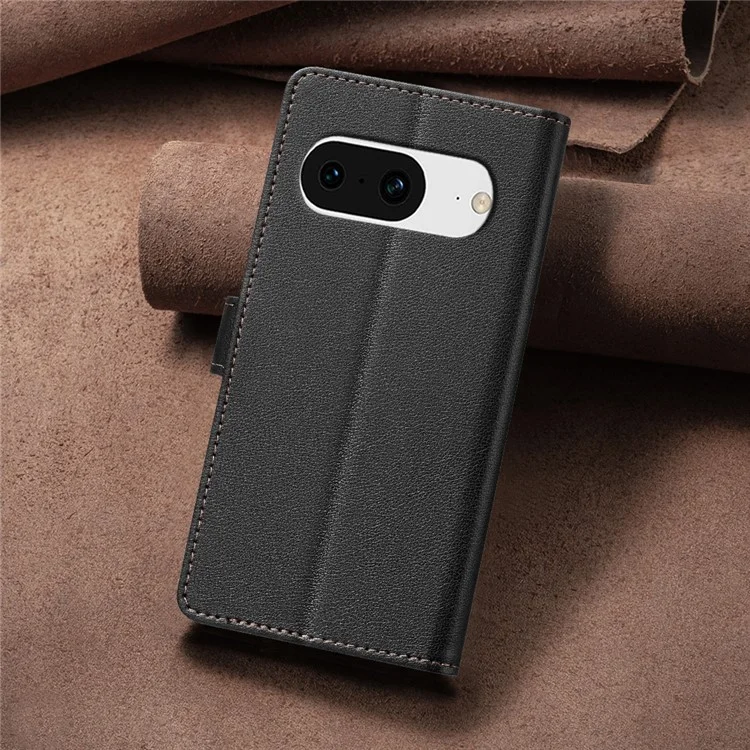 BINFEN COLOR BF32 Für Google Pixel 8 Wallet Stand Phone Case Litchi Textur RFID-Blockierung Leder Phone Cover - Schwarz