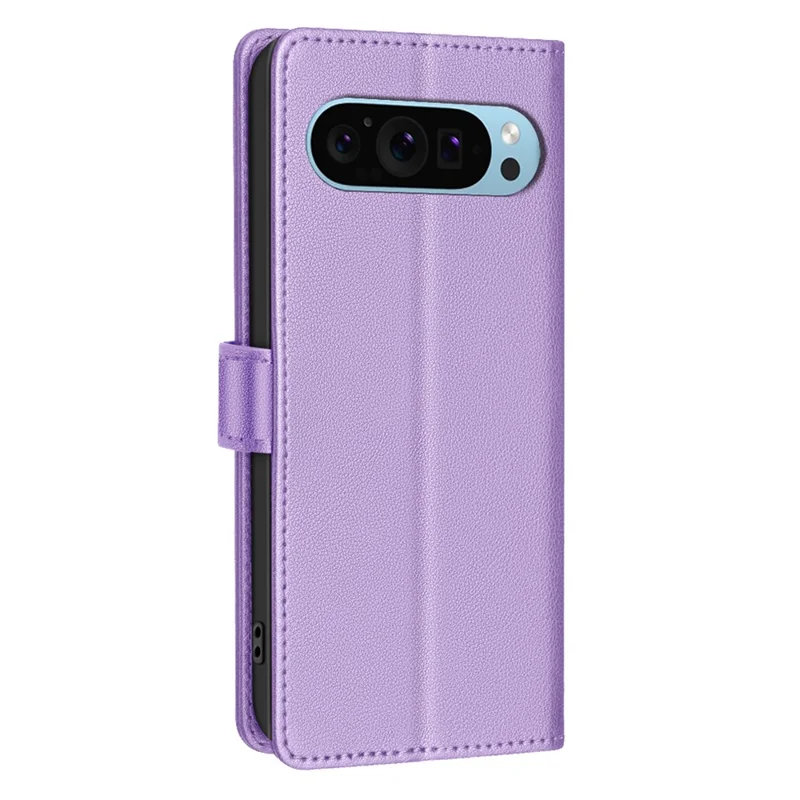 BINFEN COLOR BF32 Phone Case for Google Pixel 9 Pro / Pixel 9 RFID Blocking Leather Phone Stand Cover - Purple