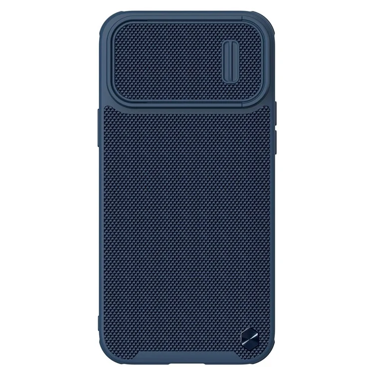Nillkin Pour Iphone 14 Pro Max Anti-scratch Téléphone Back Back Nylon Fiber Textured Hard PC + TPU Soft TPU Téléphone Avec Couvercle de la Caméra à Diapositives - Bleu