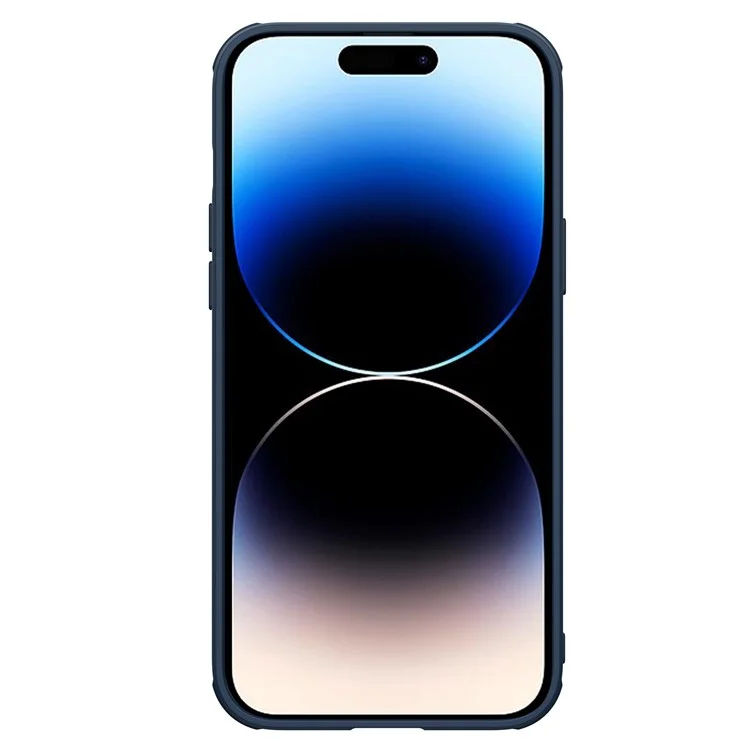 Nillkin Pour Iphone 14 Pro Max Anti-scratch Téléphone Back Back Nylon Fiber Textured Hard PC + TPU Soft TPU Téléphone Avec Couvercle de la Caméra à Diapositives - Bleu