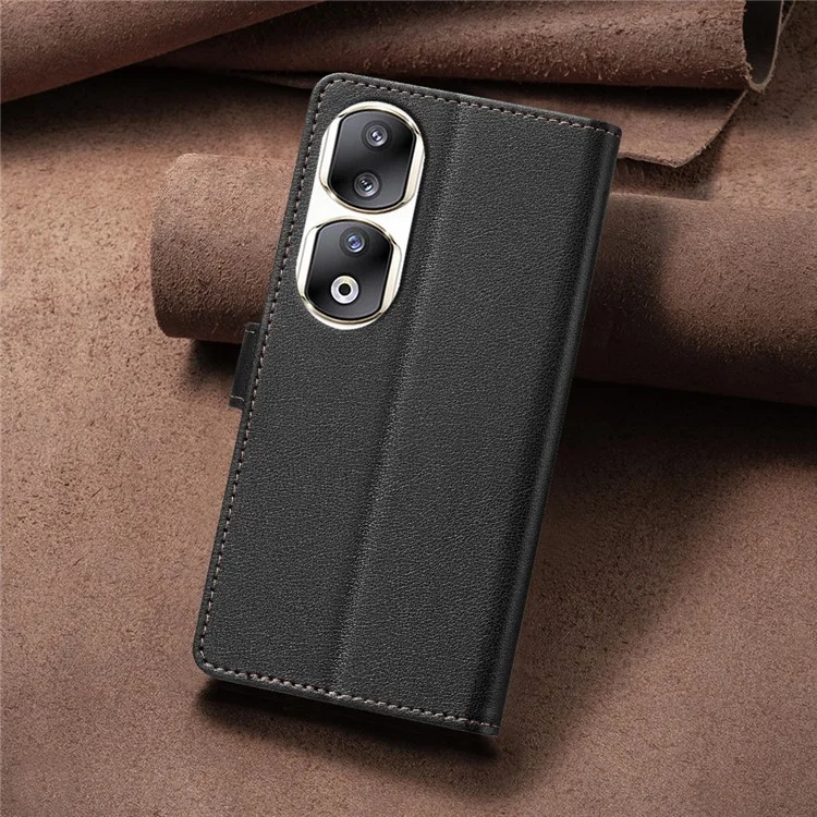 BINFEN COLOR BF32 For Honor 90 Pro Чехол RFID Blocking Чехол PU Leather Shell - Черный