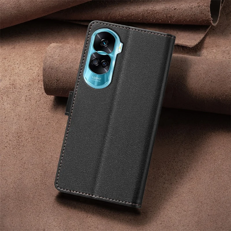 BINFEN COLOR BF32 Para Honor 90 Lite 5G / X50i 5G Estuche de Cuero con Bloqueo RFID - Negro