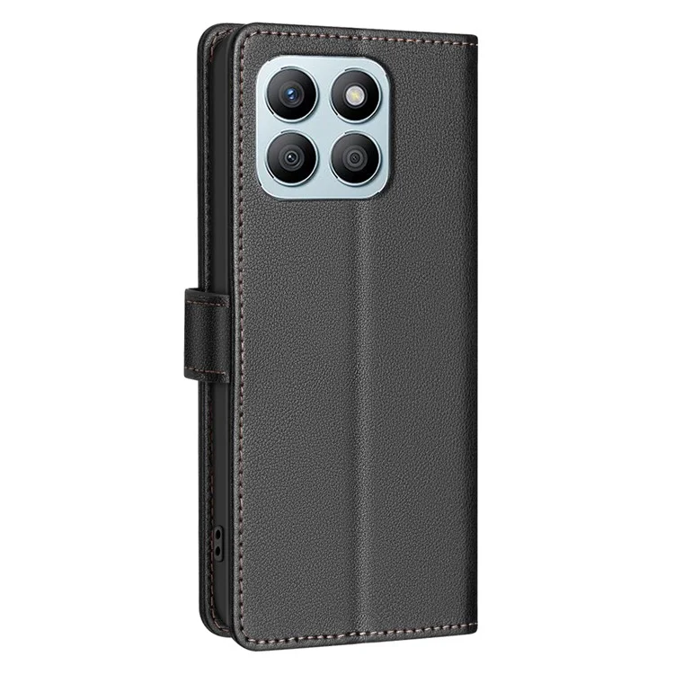 BINFEN COLOR BF32 Per Honor X8b 4G Case Stand Custodia in pelle per telefono RFID Blocking - Nero