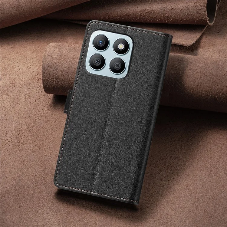 BINFEN COLOR BF32 Per Honor X8b 4G Case Stand Custodia in pelle per telefono RFID Blocking - Nero